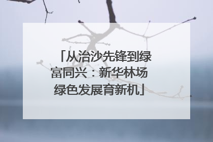 从治沙先锋到绿富同兴：新华林场绿色发展育新机